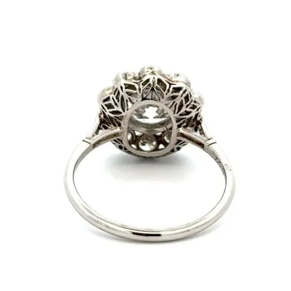 Platinum 1.48ct Transition Cut Diamond Vintage Euro Halo Engagement Ring Image 3 Joint Venture Jewelry Cary, NC