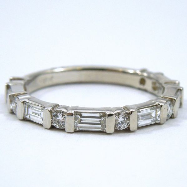 Round & Baguette Diamond Band Joint Venture Jewelry Cary, NC