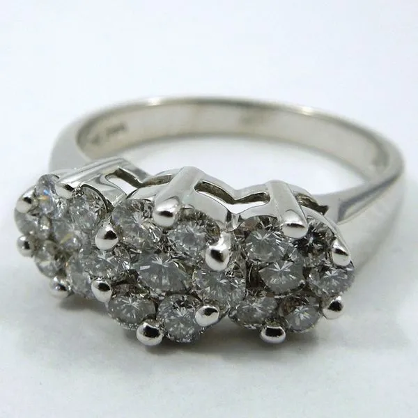 Floral Diamond Cluster Ring Image 2 Joint Venture Jewelry Cary, NC