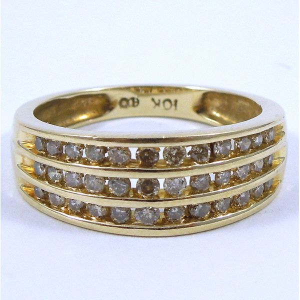 Three Rows of Diamonds Wedding Band Joint Venture Jewelry Cary, NC