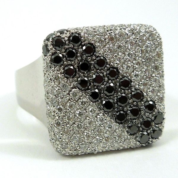 Black & Colorless Diamond Fashion Ring Joint Venture Jewelry Cary, NC