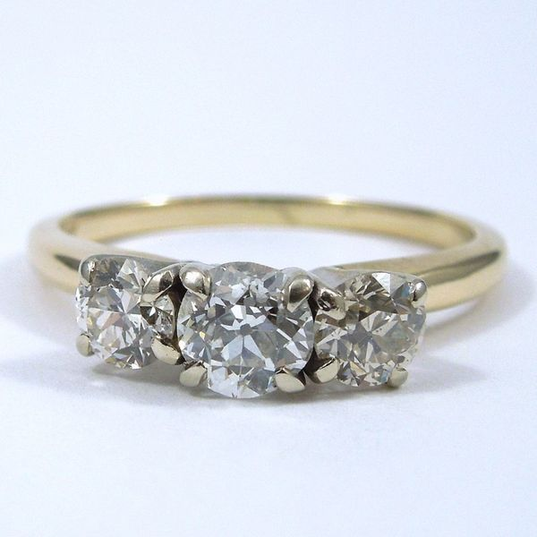 Vintage Three Stone Diamond Engagement Ring Joint Venture Jewelry Cary, NC