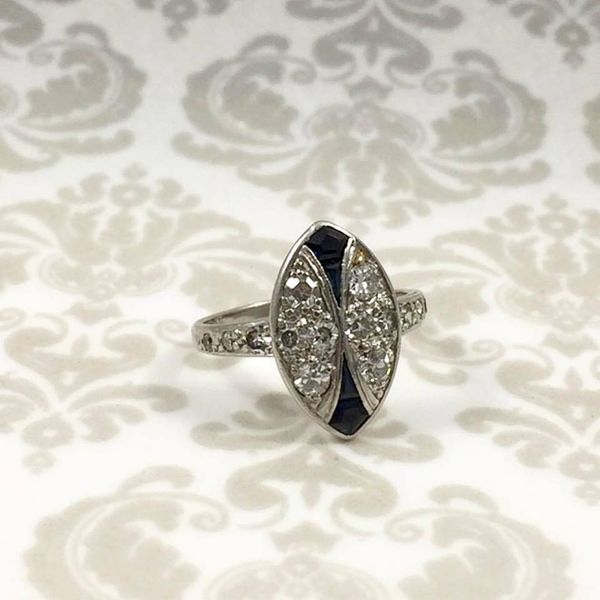 Vintage Diamond & Sapphire Ring Image 2 Joint Venture Jewelry Cary, NC