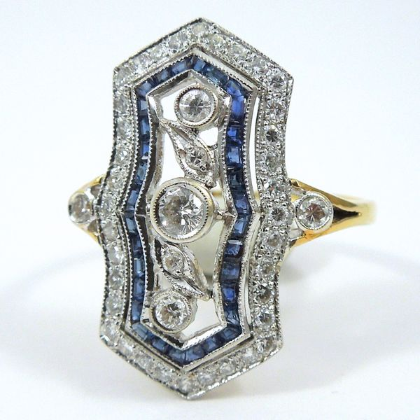 Vintage Sapphire & Diamond Cocktail Ring Joint Venture Jewelry Cary, NC