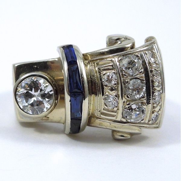Retro Diamond & Sapphire Ring Joint Venture Jewelry Cary, NC