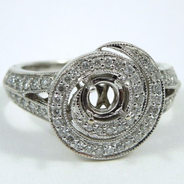 Swirl Diamond Semi-Mount Ring Joint Venture Jewelry Cary, NC