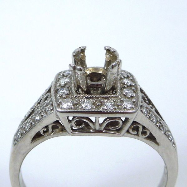 Halo Style Diamond Semi-Mount Engagement Set Image 2 Joint Venture Jewelry Cary, NC