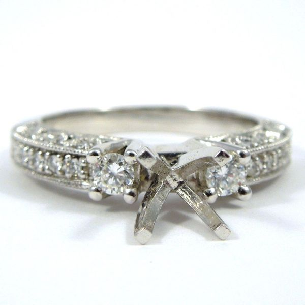 Vintage Inspired Semi-Mount Ring Joint Venture Jewelry Cary, NC
