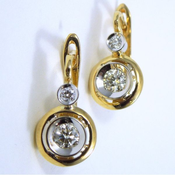 Two Tone Diamond Earrings Joint Venture Jewelry Cary, NC