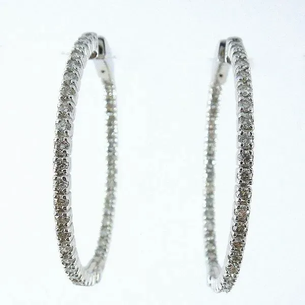 Inside Out Diamond Hoop Earrings Joint Venture Jewelry Cary, NC