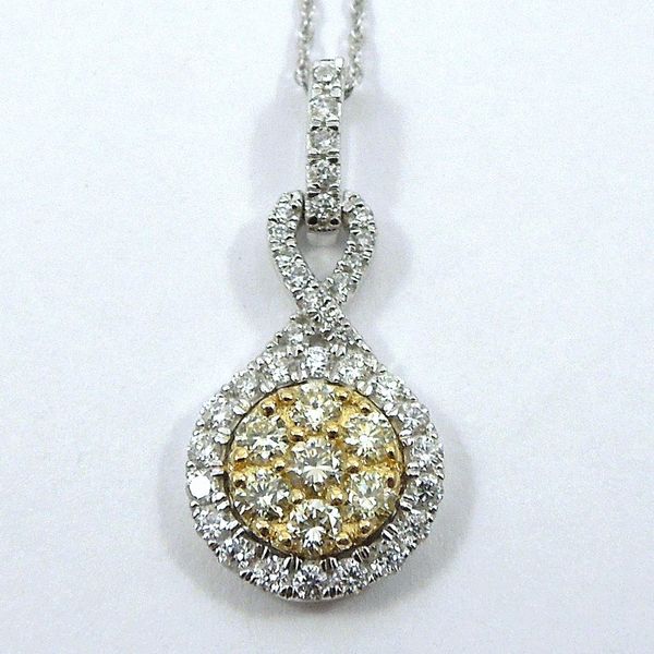 Two Tone Diamond Cluster Pendant Joint Venture Jewelry Cary, NC