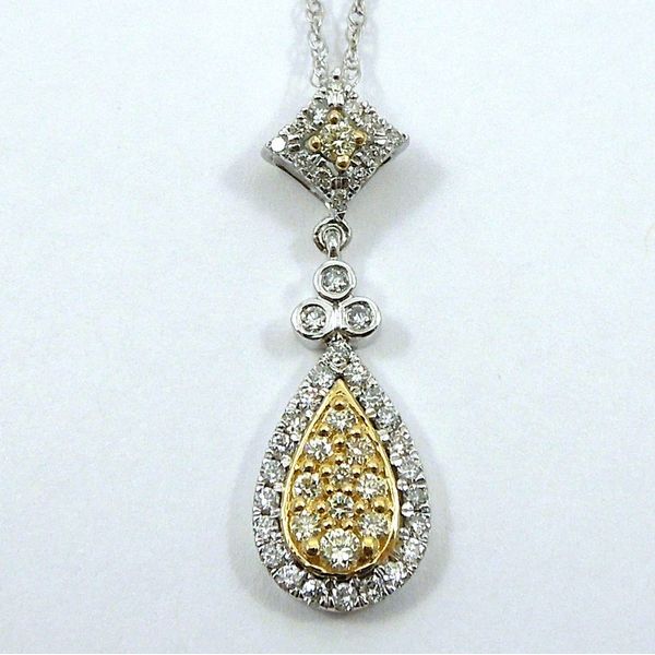 Two Tone Diamond Cluster Pendant Joint Venture Jewelry Cary, NC