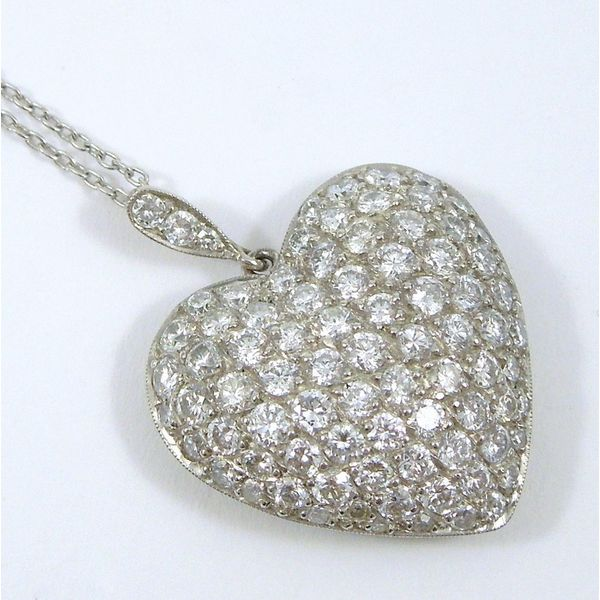 Round Cut Diamond Heart Necklace Joint Venture Jewelry Cary, NC