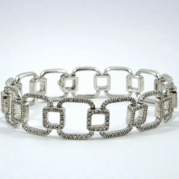 Square Link Diamond Bracelet Joint Venture Jewelry Cary, NC