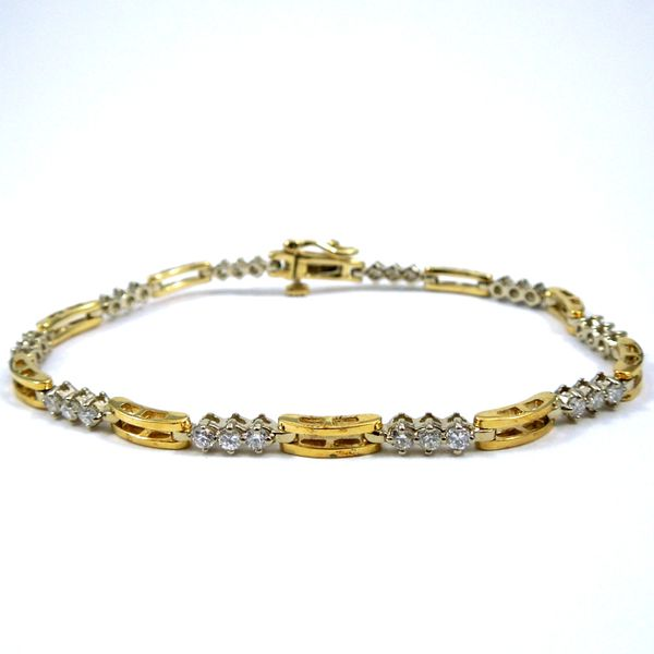 Two Tone Diamond Line Bracelet Joint Venture Jewelry Cary, NC