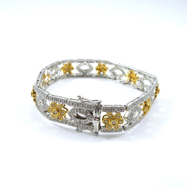 Two Tone Diamond Bracelet Image 2 Joint Venture Jewelry Cary, NC