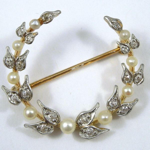 Pearl & Diamond Brooch Joint Venture Jewelry Cary, NC