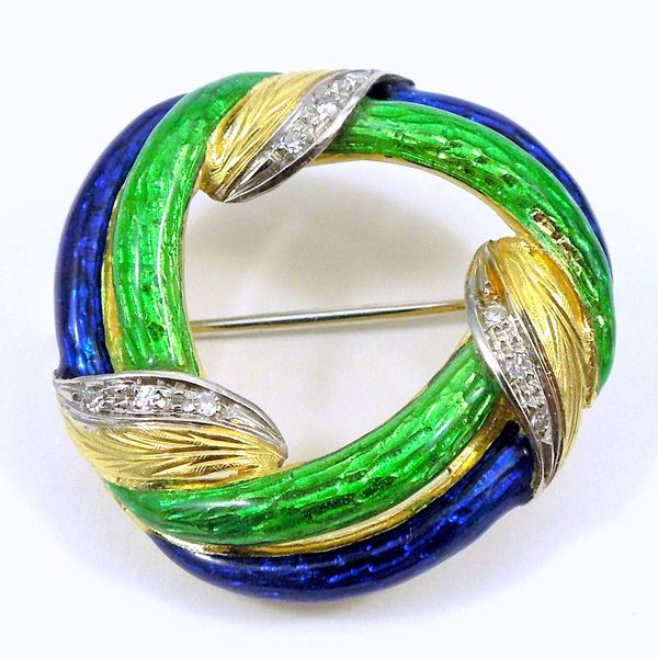 Enameled Circle Brooch Joint Venture Jewelry Cary, NC