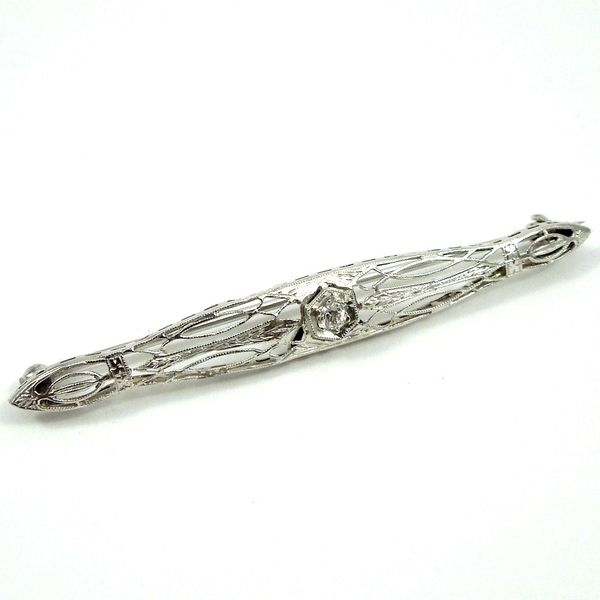 Edwardian White Gold & Diamond Bar Pin Joint Venture Jewelry Cary, NC