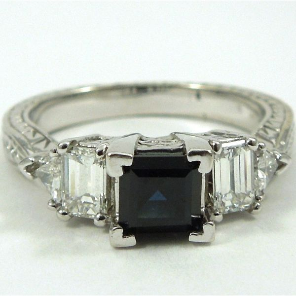 Princess Cut Sapphire & Diamond Ring Joint Venture Jewelry Cary, NC