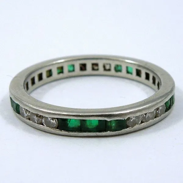 Emerald & Diamond Eternity Band Joint Venture Jewelry Cary, NC