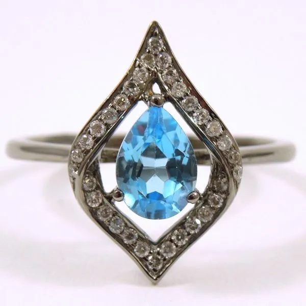 Blue Topaz Rhodium Ring Joint Venture Jewelry Cary, NC