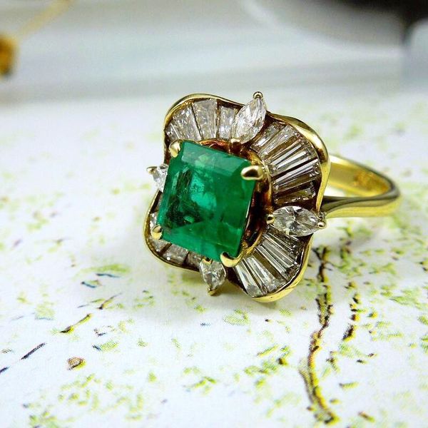 Emerald & Diamond Ring Image 2 Joint Venture Jewelry Cary, NC