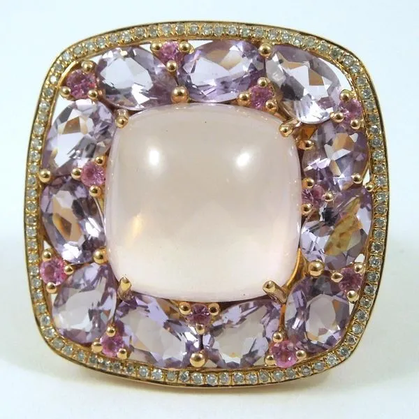 Rose Quartz, Amethyst, & Pink Sapphire Ring Joint Venture Jewelry Cary, NC