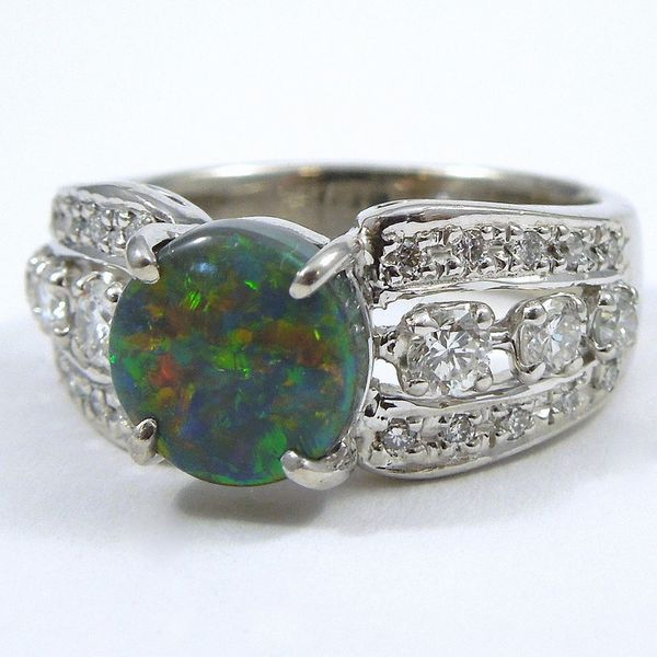 Black Opal & Diamond Ring Joint Venture Jewelry Cary, NC