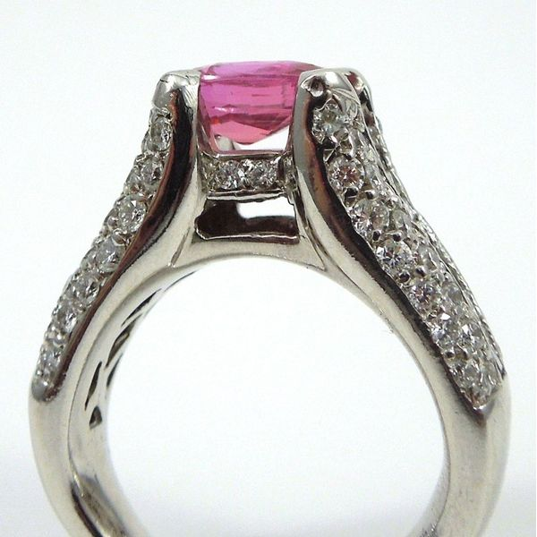 Pink Sapphire & Diamond Ring Image 2 Joint Venture Jewelry Cary, NC