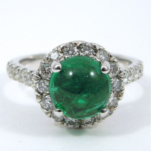 Cabochon Emerald & Diamond Ring Joint Venture Jewelry Cary, NC