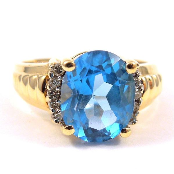 Blue Topaz & Diamond Ring Joint Venture Jewelry Cary, NC