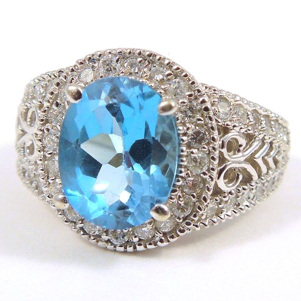 Blue Topaz & Diamond Ring Joint Venture Jewelry Cary, NC