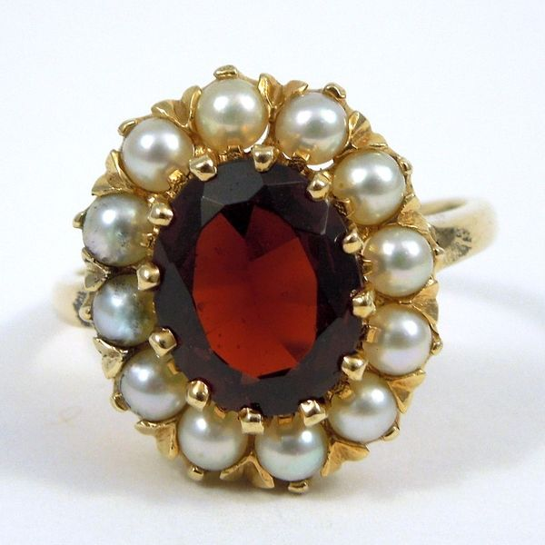 Garnet & Pearl Ring Joint Venture Jewelry Cary, NC