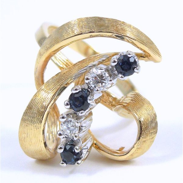 Free Form Sapphire & Diamond Ring Joint Venture Jewelry Cary, NC