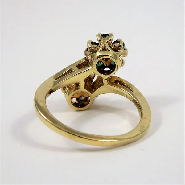 Diamond and Emerald Bypass Ring Image 2 Joint Venture Jewelry Cary, NC