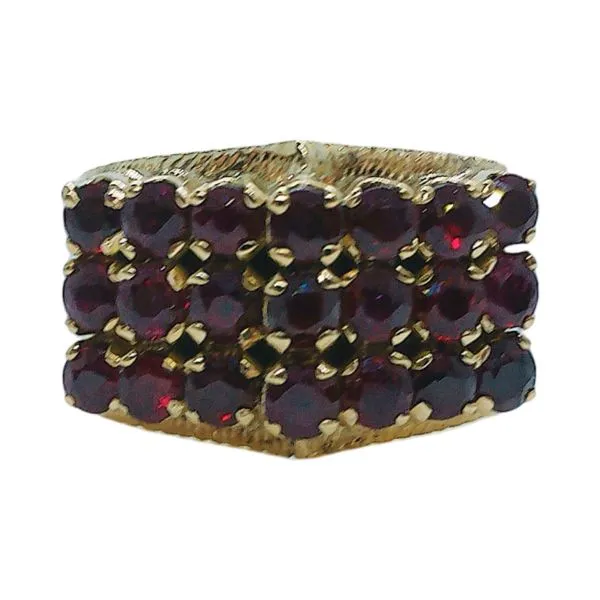 14K Yellow Gold 1.50 CTW Garnet Wide Band Ring Joint Venture Jewelry Cary, NC