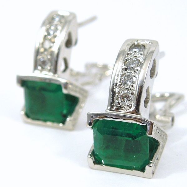 Emerald & Diamond Earrings Joint Venture Jewelry Cary, NC