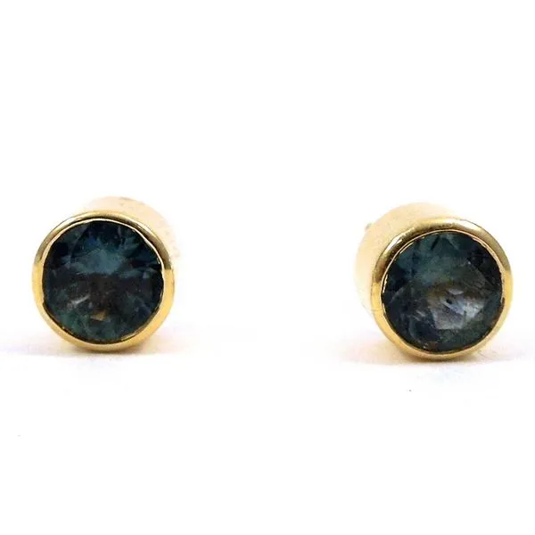 Bezel Set Blue Topaz Studs Joint Venture Jewelry Cary, NC