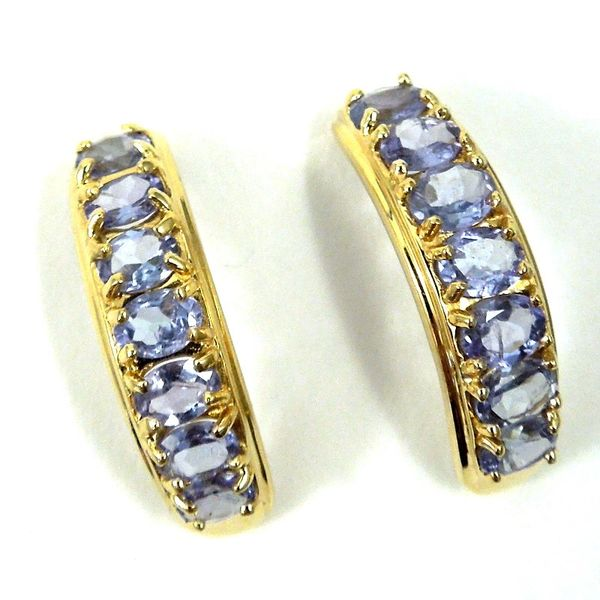 Tanzanite Half Hoop Earrings Joint Venture Jewelry Cary, NC