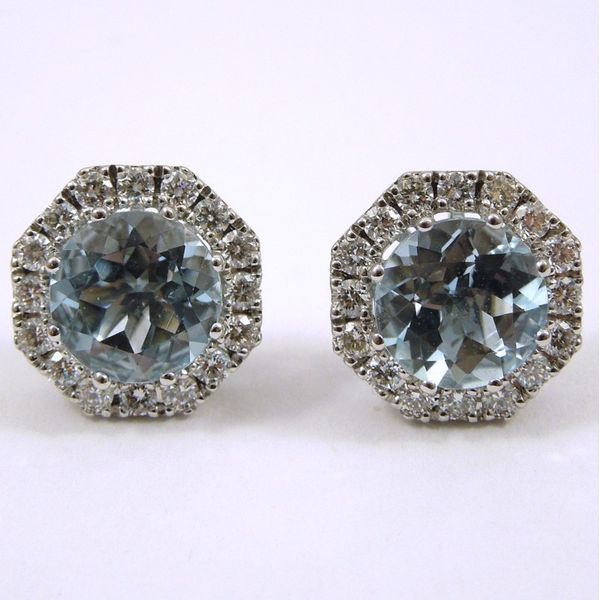 Aqua & Diamond Earrings Joint Venture Jewelry Cary, NC