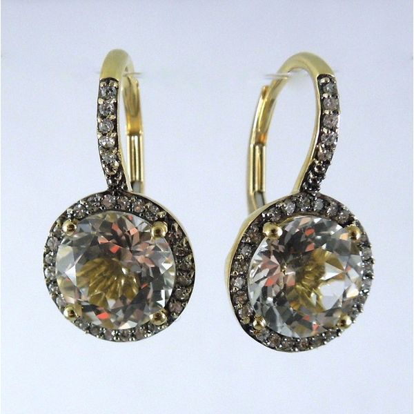 Round Cut White Topaz Earrings Joint Venture Jewelry Cary, NC