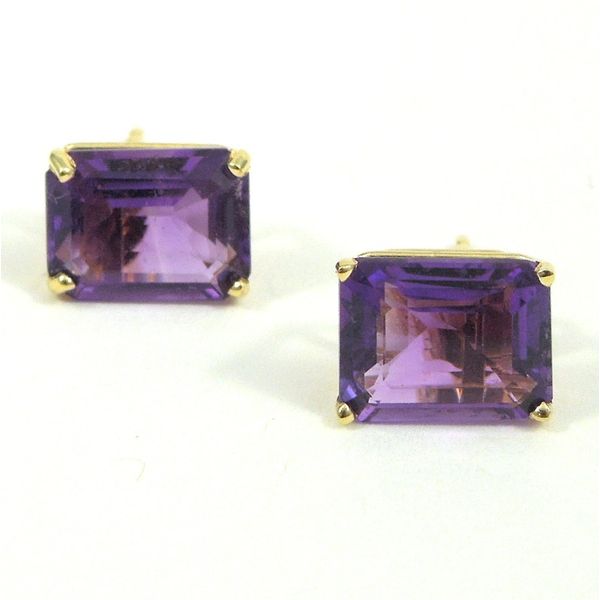 Emerald Cut Amethyst Studs Joint Venture Jewelry Cary, NC