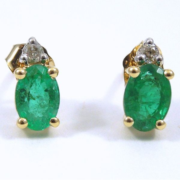 Oval Cut Emerald Stud Earrings Joint Venture Jewelry Cary, NC