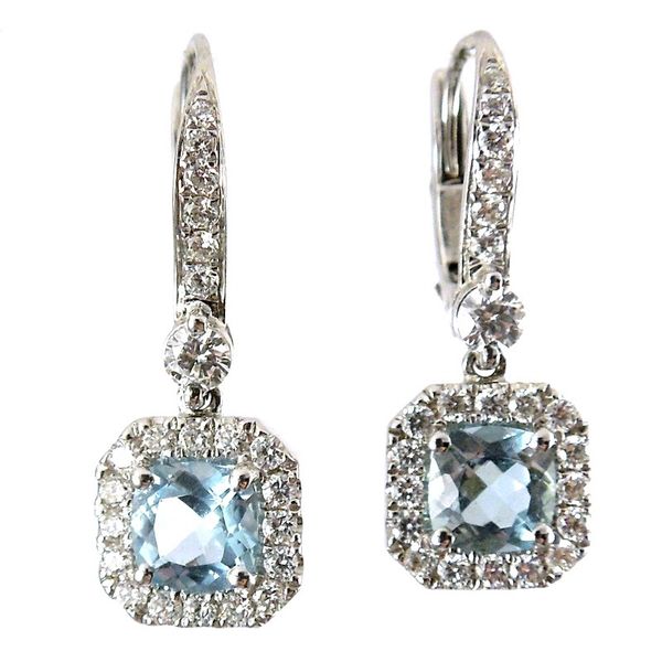 Aquamarine & Diamond Drop Earrings Joint Venture Jewelry Cary, NC