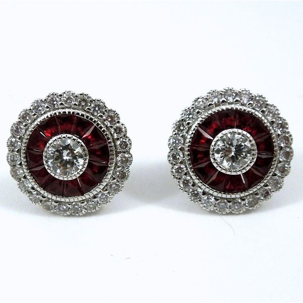 Target Style Ruby & Diamond Earrings Joint Venture Jewelry Cary, NC