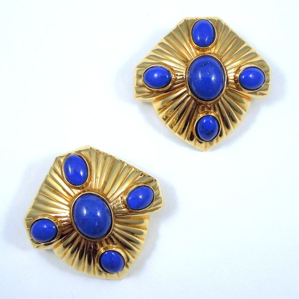 Gold Lapis Earrings Joint Venture Jewelry Cary, NC