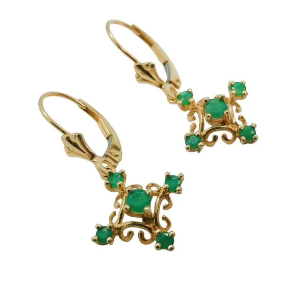 Emerald Dangle Earrings Image 2 Joint Venture Jewelry Cary, NC