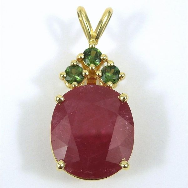Ruby and Green Sapphire Pendant Joint Venture Jewelry Cary, NC