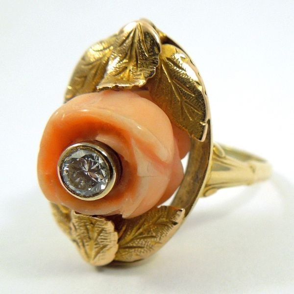 Vintage Carved Coral Ring Joint Venture Jewelry Cary, NC